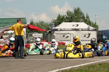 Karts on start line