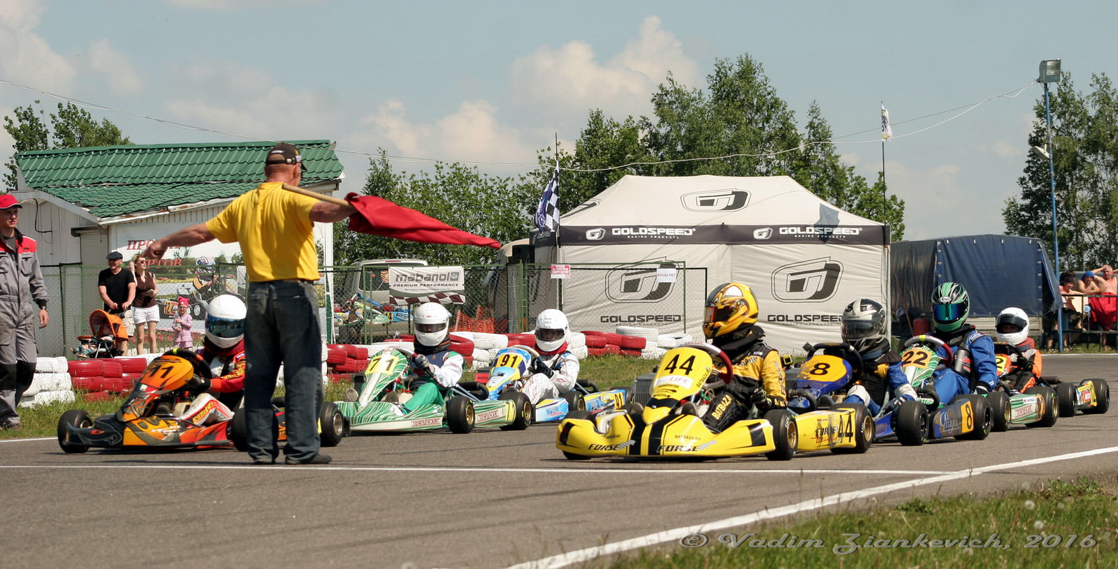 Karts on start line