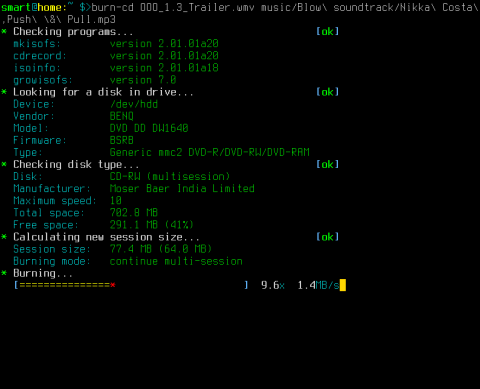 Burn CD linux tool